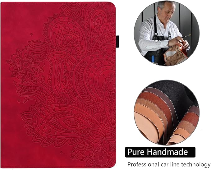 for Apple iPad 10.2 Case 9th/8th/7th Generation Cover (2021/2020/2019) with Auto Wake/Sleep Ultra Thin Lightweight Trifold Stand Folio PU Leather &amp Hard Back Hybrid Cover Almond Blossom