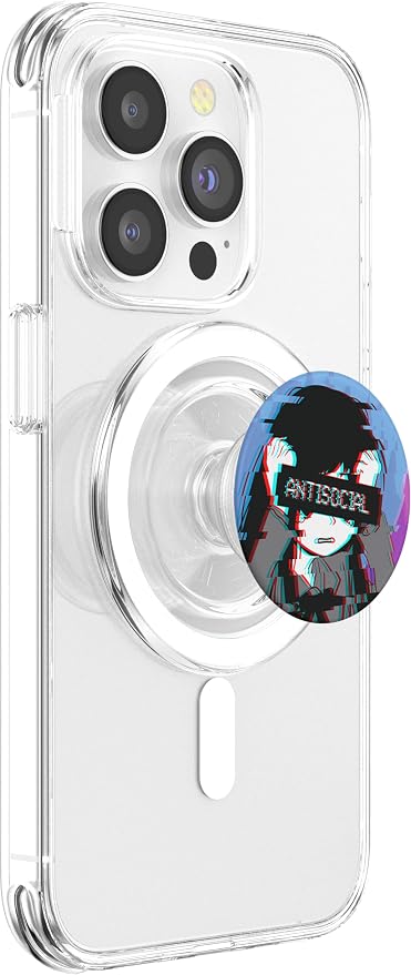 Antisocial Sad Anime Girl Japanese Vaporwave Aesthetic PopSockets Adhesive PopGrip