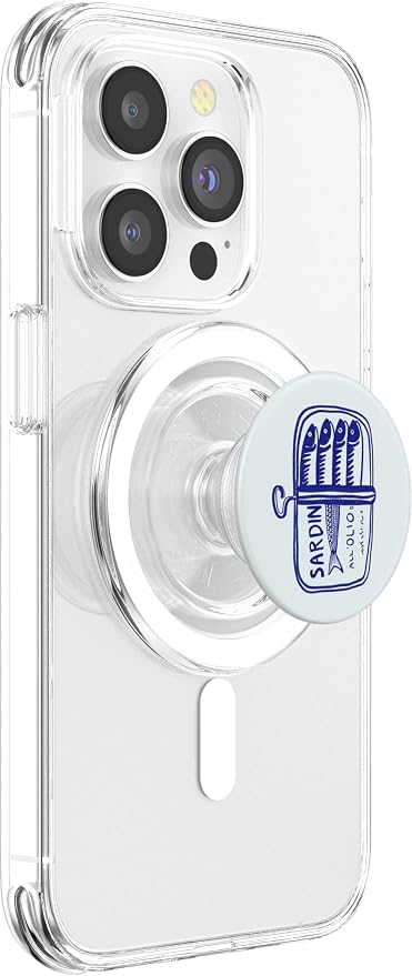 Sardine Tin in Blue Hand Drawn PopSockets PopWallet for MagSafe