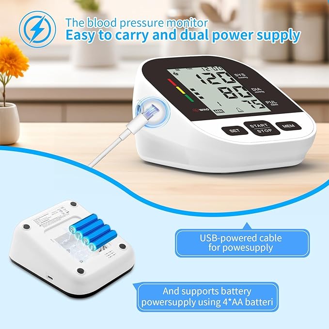 CardioVantage Blood Pressure Monitor for Home Use, Upper Arm Blood Pressure Machine with Large Cuff (8.7’’-16.5’’), Automatic BP Cuff with Large Screen, 2 User, 198 Memories