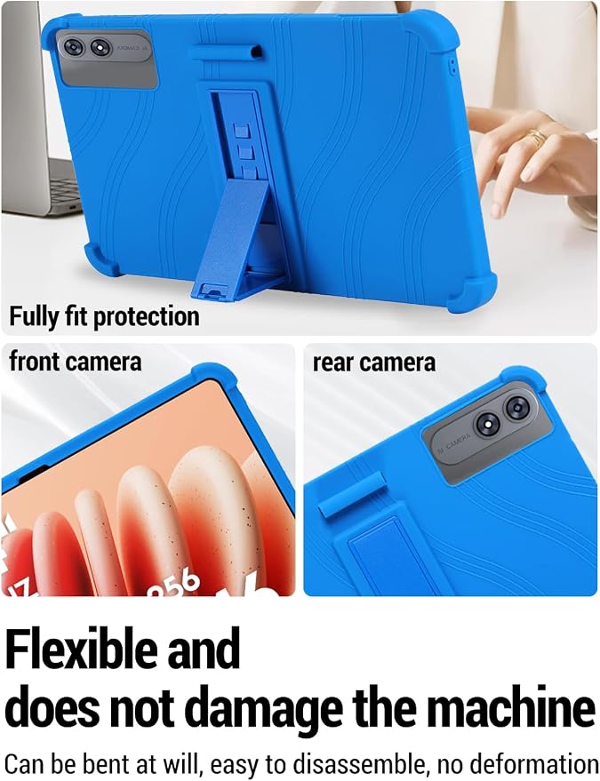for TABWEE T60 Pro (13.4 Inch) Android 16 Tablet Protective case Shockproof Lightweight Silicone Protective Cover with Stand Child-Friendly Protection Easy to Clean Design Black.