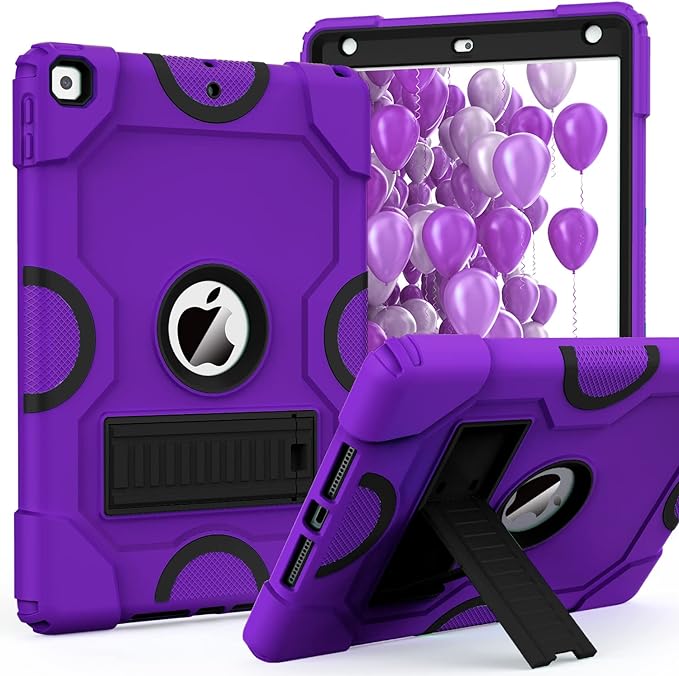 ZoneFoker for iPad 9th Generation Case iPad 8th 7th Generation Case iPad 10.2 Inch 2021/2020/2019 Case Heavy Duty Rugged Shockproof Protective Cover with Kickstand Black