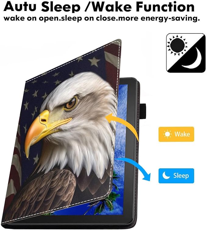 Case for Amazon Fire HD 10 Tablet (9th/7th Generation 2019/2017 Release) Slim PU Leather Cover with Card Slot &amp Auto Wake/Sleep for Fire 10.1 Tablet African American Girl