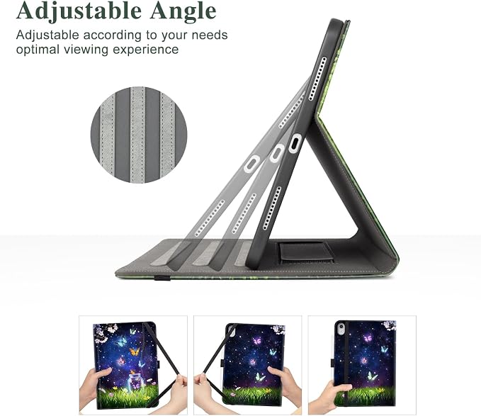 Vimorco for iPad A16 Case for iPad 11th/10th Generation Case Pencil Holder | for iPad Case 11th/10th Generation 11”/10.9” Typing Stand/4 Viewing Angles/Lightweight/Slim Auto Sleep/Wake Cyberpunk Te