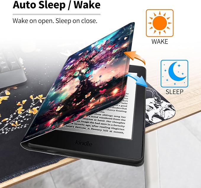 Case for All-New 7 Kindle Paperwhite 12th Gen 2024 &amp Kindle Colorsoft Signature EditionPU Leather Cover with Auto Sleep Wake FeatureAmerican Flag Eagle