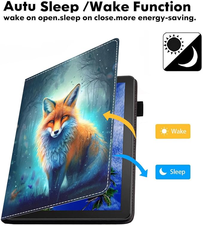 Case for Amazon Fire HD 10 Tablet (9th/7th Generation 2019/2017 Release) Slim PU Leather Cover with Card Slot &amp Auto Wake/Sleep for Fire 10.1 Tablet African American Girl
