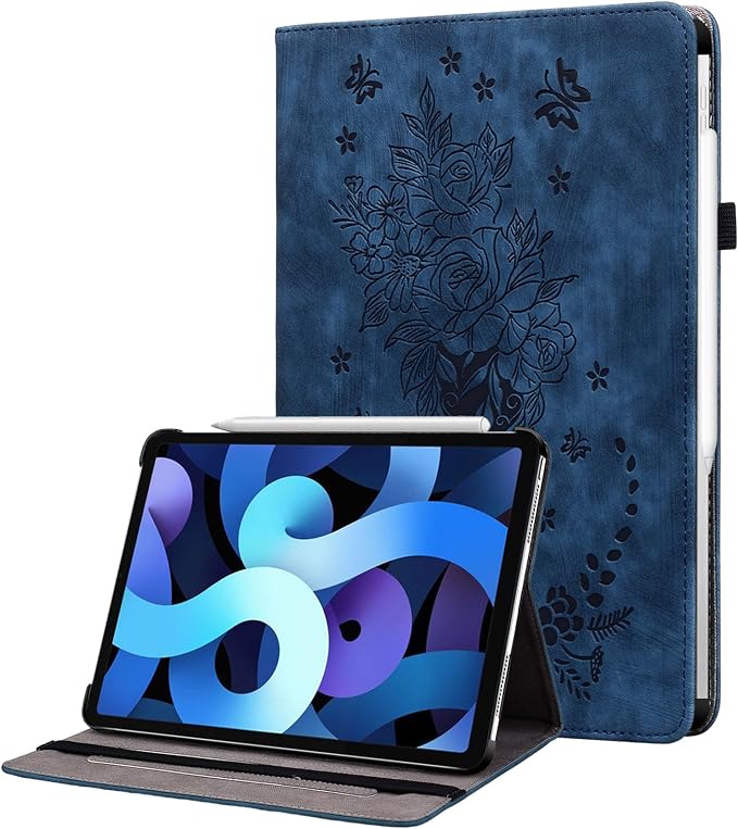 Case for iPad (A16) 11th Generation 11 Inch 2025 iPad 10th Generation 10.9 inch 2022 Auto Wake/Sleep Multi-Angle Flip PU Leather Cover with Pencil Holder Blue