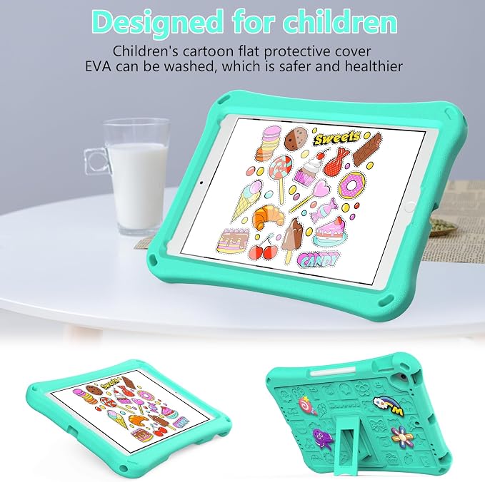Case for iPad 10.2 Inch 2021/2020/2019/ iPad Pro 10.5 Inch/Air 3rd Gen (2019) Shoulder Strap Kickstand Children Friendly Anti-Scratch Shockproof Case Lightpurple