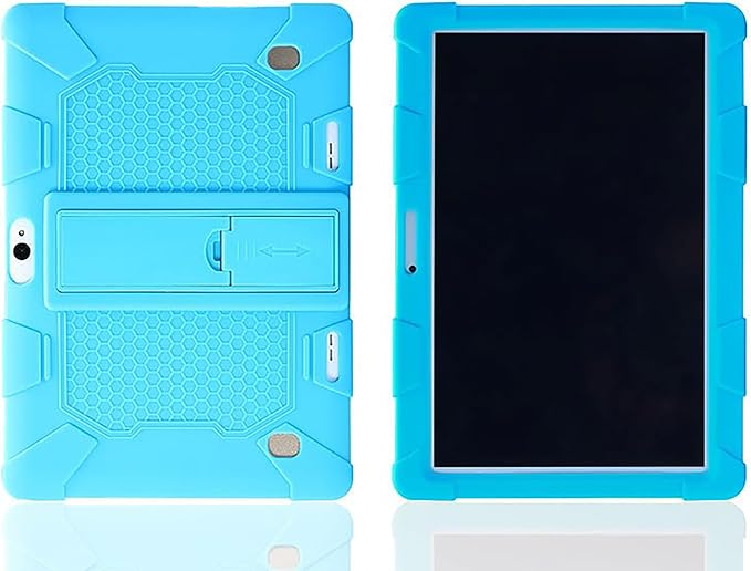 Universal Silicone Tablet Case - 10.1 Inch Cover Shockproof Protective Cover with Stand Soft Slim &amp Non-Slip Grip Kids Android Tablet Suitable for BBK R30/R10/H9/K10plus (24x17cm) (Bean Green)
