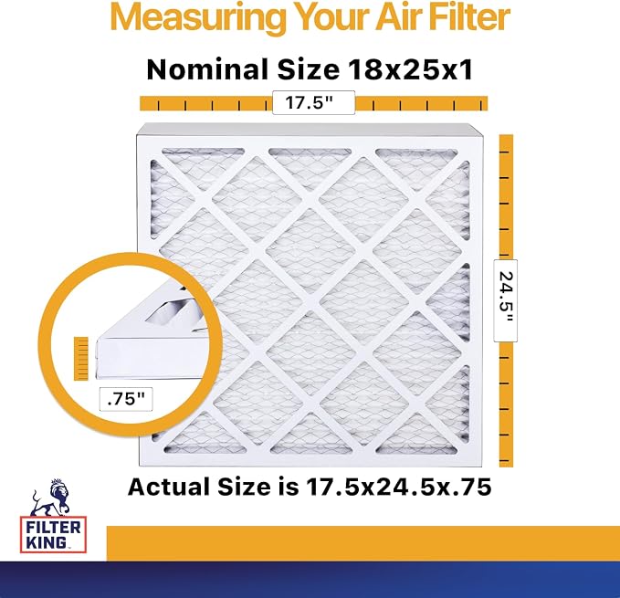 Filter King 18x25x1 Air Filter | 4-PACK | MERV 13 HVAC Pleated A/C Furnace
