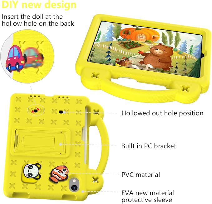 YRH for iPad mini A17 Pro Case 2024/iPad Mini 6 Kids Case 2021EVA Shockproof Cover for iPad mini 7th/6th Generation 8.3-inch with Stand Handle Strap Green