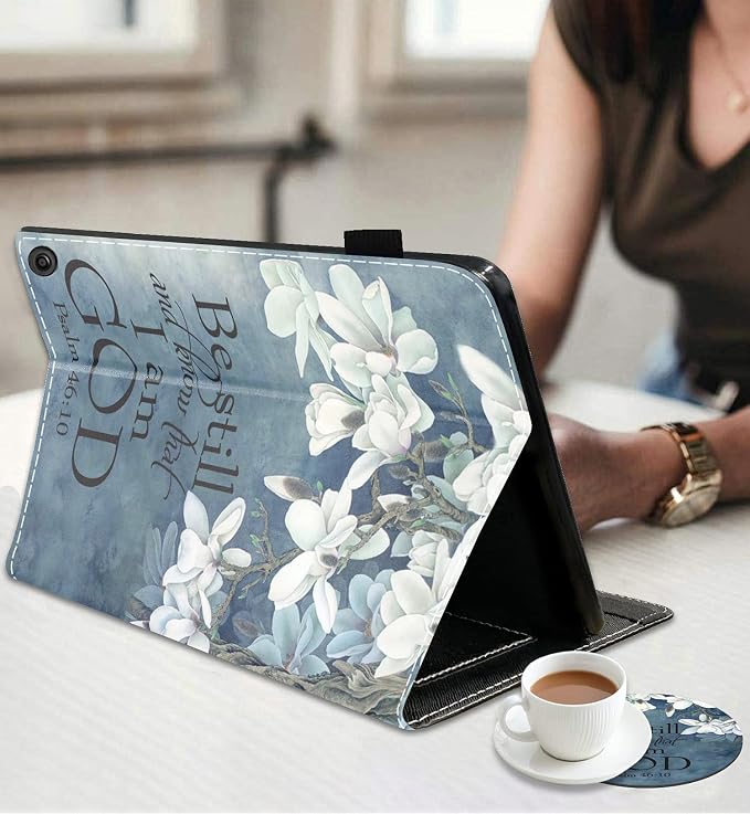 Case for Kindle Fire HD 8/Fire HD 8 Plus Tablet (12th/10th Gen 2022/2020 Release) - Slim Lightweight PU Leather Stand Cover with Auto Wake/Sleep Celestial Theme Sun with Crescent Moon