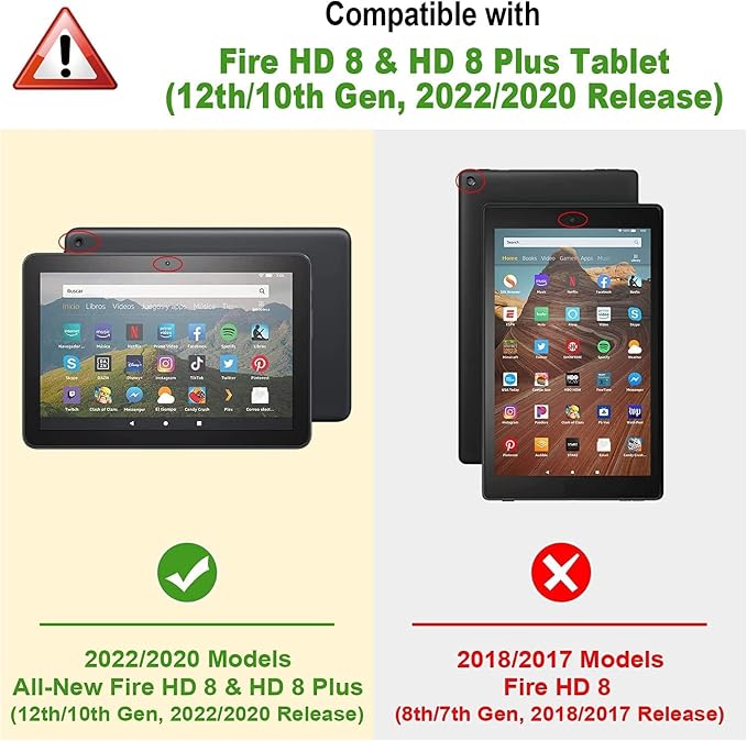 Case for All-New Amazon Kindle Fire HD 8 &amp 8 Plus Tablet (12th Generation/10th Generation 2022/2020 Release) 8 Durable Shockproof Protective Cover，Blue Dragon