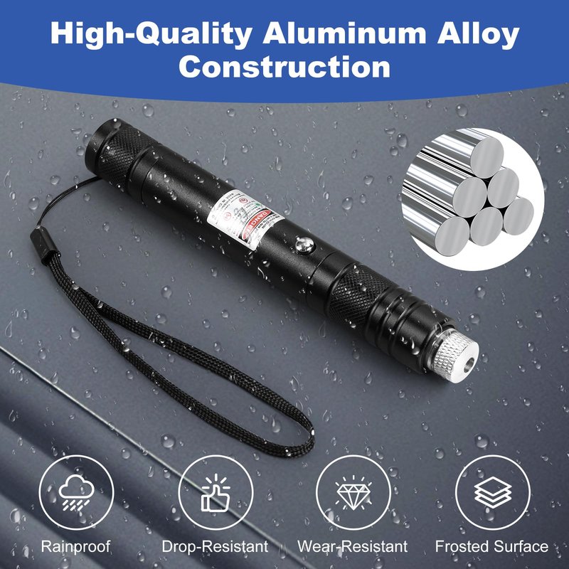 Damflew Green Laser Pointer High Power - Long Range Rechargeable Laser Beam, USB Charging for Hiking, Presentations & Outdoor Use (Professional-Grade Green Light)
