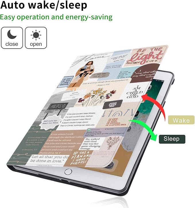 Compatible for iPad Air 11 Inch M3 M2 2025/2024 7th/6th Generation Case and Air 5th/4th Generation 10.9 Inch 2022/2020Auto Wake/Sleep Protect Smart CoverChristian Bible Verses