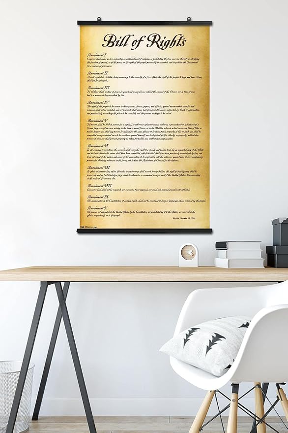 Trends International The United States of America - Bill of Rights Wall Poster, 22.375" x 34", Premium Poster & Clip Bundle
