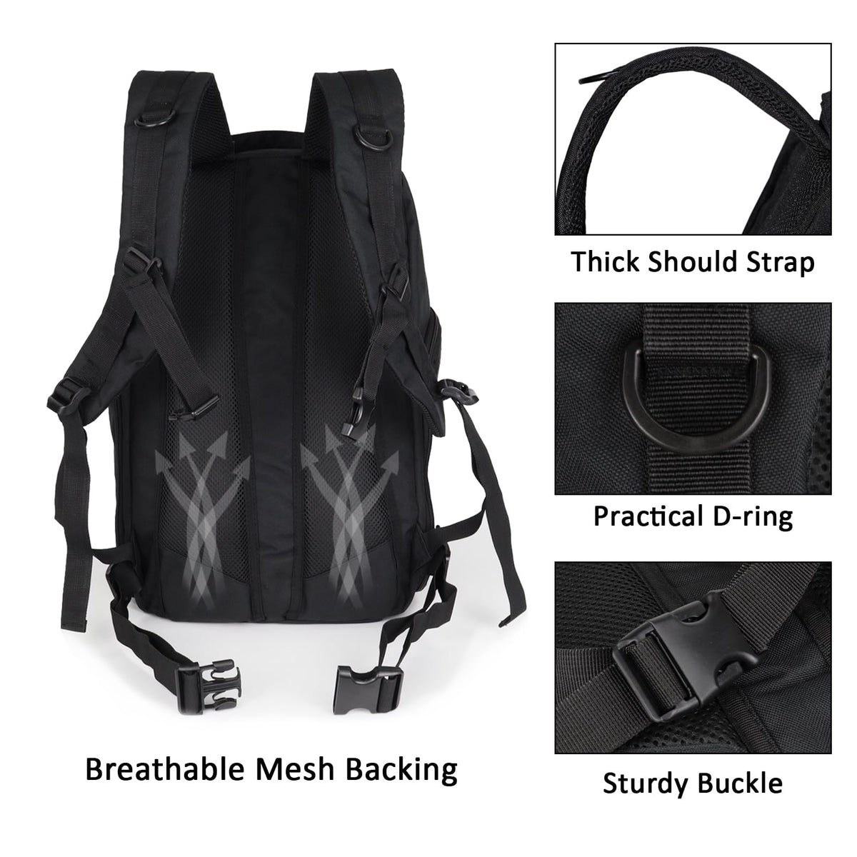 Valinov Tactical Backpack For Men 30L Military Molle Backpacks Army Assault Pack Daypack Hiking Rucksack Bug Out Bag (Tan)