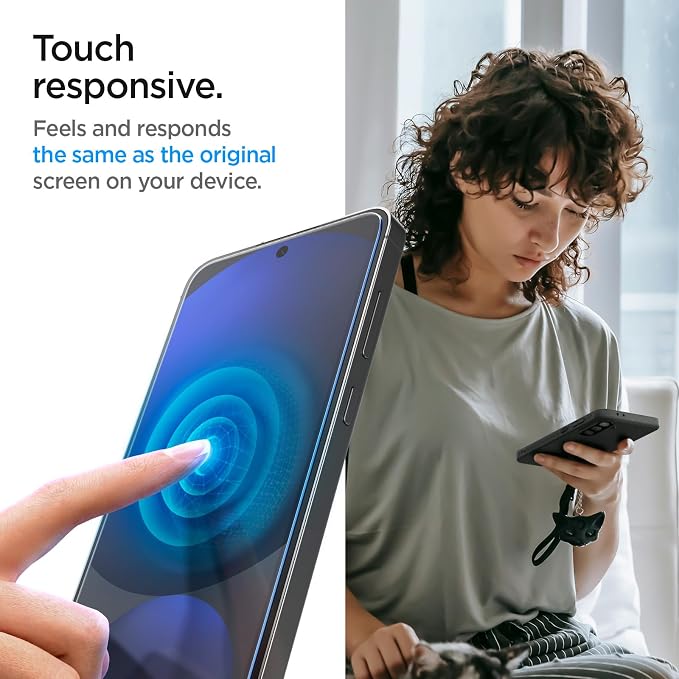 Spigen GlasTR EZ FIT Screen Protector for Galaxy A56 5G / S24 FE / M56 5G | 9H Hardness Tempered Glass Easy Installation Kit Case-Friendly Crystal Clear Touch Responsive Oleophobic Coating