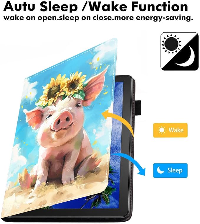 Case for Amazon Fire HD 10 Tablet (9th/7th Generation 2019/2017 Release) Slim PU Leather Cover with Card Slot &amp Auto Wake/Sleep for Fire 10.1 Tablet African American Girl