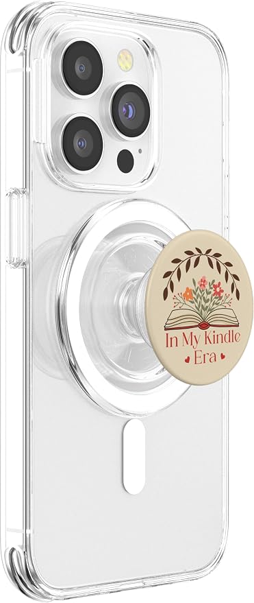 in My Kindle Era Botanical Flowers Book Lover PopSockets Adhesive PopGrip