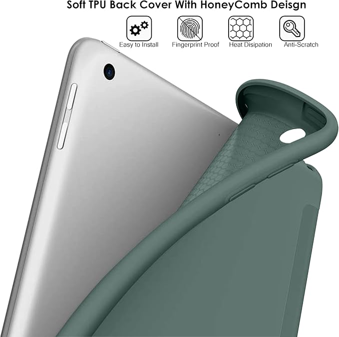 DuraSafe Cases for iPad 9.7 5th 6th Gen Air 1st 2nd Generation [iPad 5 6 Air 1 2] A1893 A1822 A1566 MH2V2LL/A Shock Proof Magnetic Dual Angle Stand with Honeycomb Pattern Printed Cover - Bunny Hat