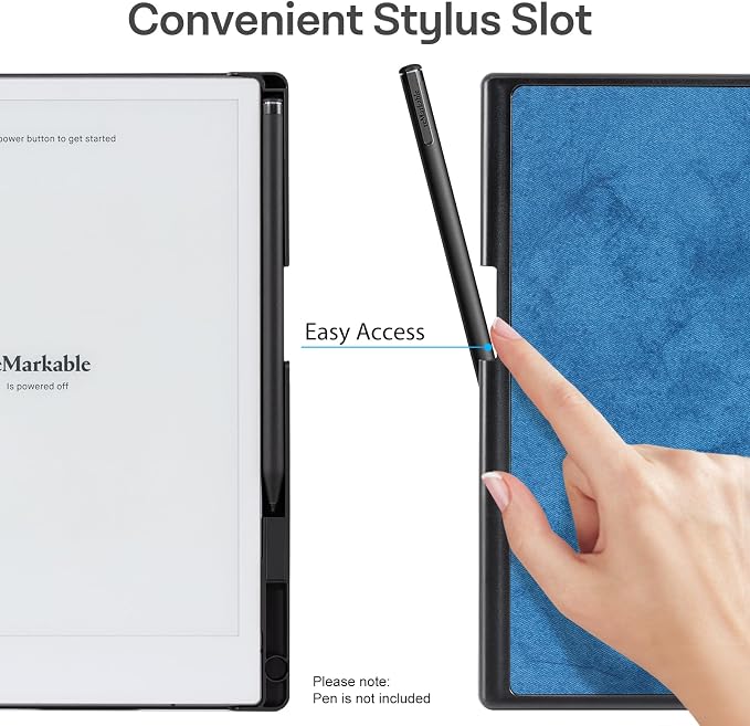 CoBak Stand Case for Remarkable 2 Paper Tablet 2020 10.3 with Hand Strap | Lightweight and Hard Back Shell Protective Book Folio Cover with 2 Kickstand Stand Angles and Pen Holder Features Black