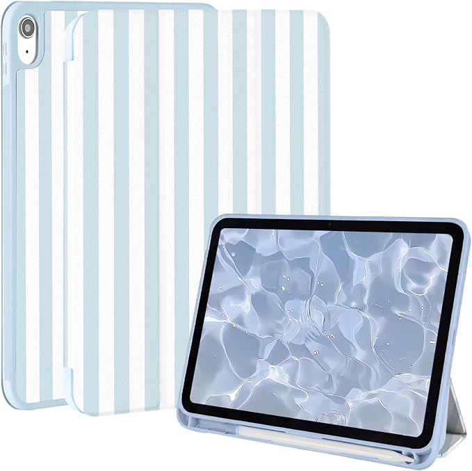 Case for iPad 9th/ 8th/ 7th Generation Case 10.2&amp10.5 Inch (2021/2020/2019 Release) Slim Lightweight Soft Trifold Back Cover with Pencil Holder &amp Auto Sleep/Wake CoverBeige Checkered