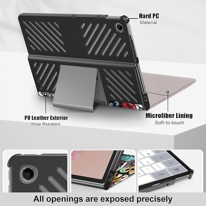 Case Compatible with Lenovo Tab Plus Tablet 2024 Folio Case for Lenovo Tab Plus 11.5 inch (TB351FU) Hard Shell Smart CoverBlack