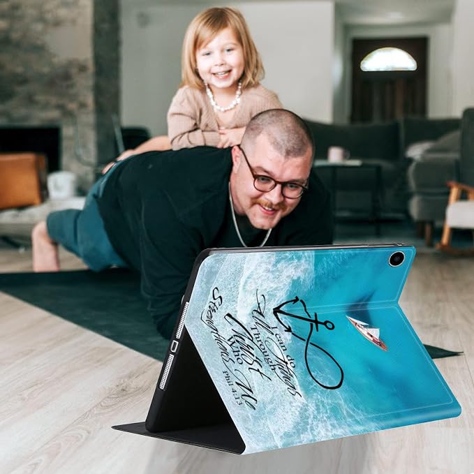 Compatible for iPad Air 13 inch Case (M3 2025 /M2 2024)/Pro 12.9 inch (6th/5th/4th/3rd 2022/2021/2020/2018)Adjustable Stand Protect CoverAnchor Christian