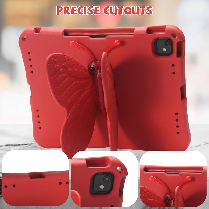Kids Case for iPad Air 13 (2026/2025/2024) M4/M3/M2 &amp iPad Pro 13 2024 &amp iPad Pro 12.9 Cover 6th/5th/4th/3rd Gen (2022/2021/2020/2018) DIY Figures EVA Rubber Handle Stand Shockproof Bumper