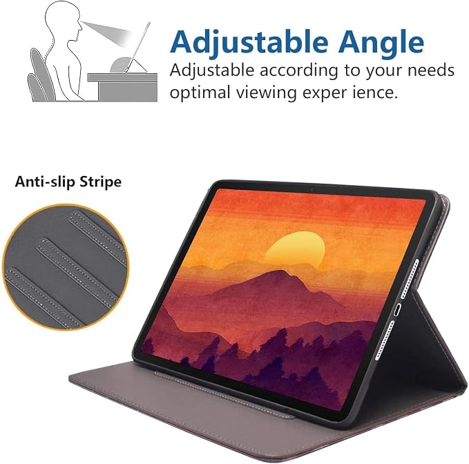 Case for Samsung Galaxy Tab S10 Lite/ S10 FE/ S9 FE 5G 10.9 Inch/ S9 11 Inch - Slim PU Leather Folding Stand Folio Cover with Auto Sleep/Wake - African American Girl
