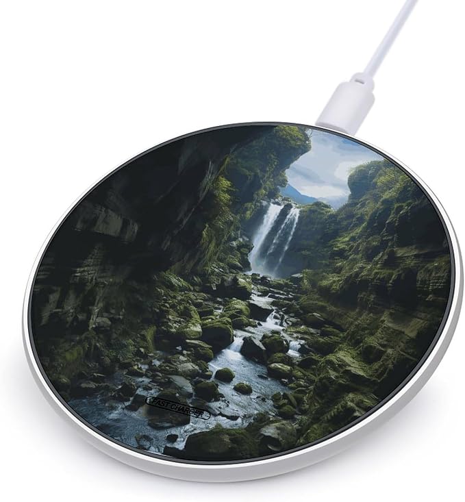 Waterfall Cliff Wireless Charger 10W Fast Charging Pad Anti-Slip Qi Certified Wireless Charging Pad Charging Station Portable Phone Charger for All Wireless Charging Smartphone