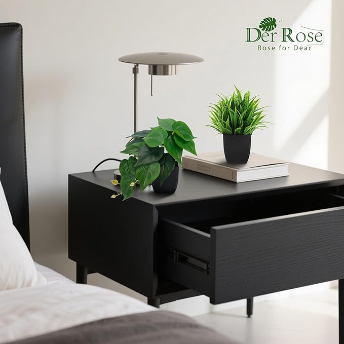 Der Rose 6 Pack Fake Plants Small Artificial Plants in Black Pots for Home Office Desk Bathroom Aesthetic Farmhouse Room Decor Indoor