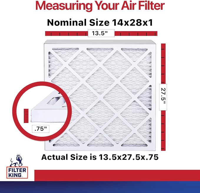 Filter King 14x28x1 Air Filter | 6-PACK | MERV 11 HVAC Pleated A/C Furnace
