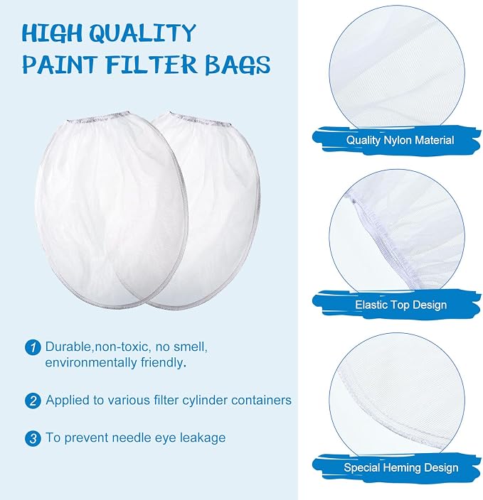Paint Strainer Bags White Fine Mesh Filters Bag Bucket Elastic Opening Strainer