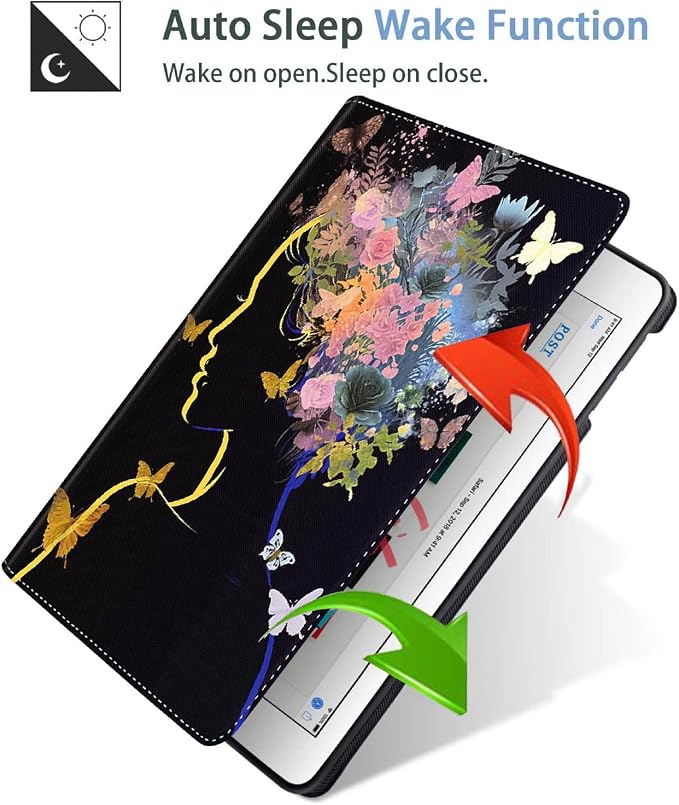 Case for iPad (A16) 11th Generation 11 Inch (2025) iPad 10th Generation 10.9 Inch (2022)，Slim Fit Foldable Standing Cover Case with Auto Sleep/Wake ，Moth Moon