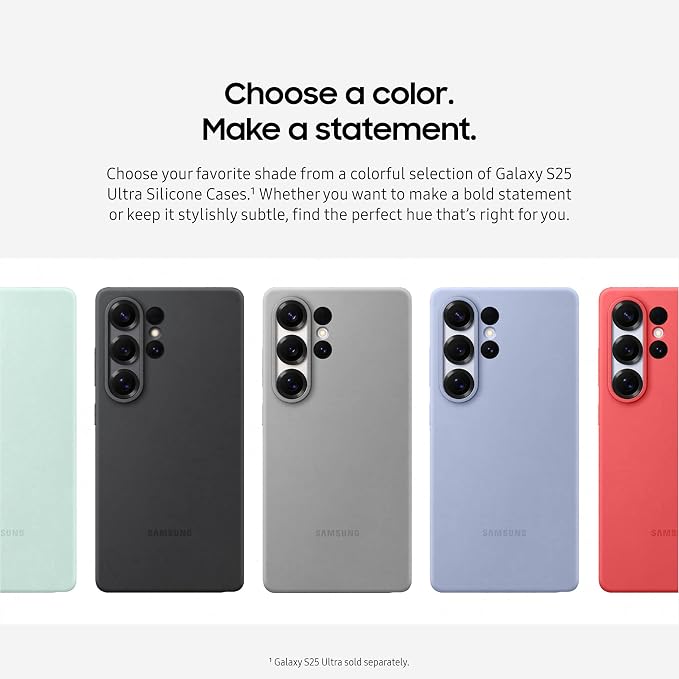 Samsung Galaxy S25+ Silicone Phone Case Protective Cover Color Variety Smooth Grip Durable Design Snug Fit US Version EF-PS936CBEGUS Black
