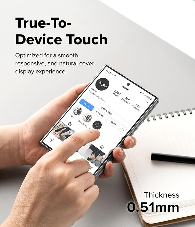 Ringke for Samsung Galaxy A35 5G Screen Protector [Easy Slide 2 Pack] | Easy Installation with Alignment Tool Case Friendly Premium 9H Hardness Tempered Glass