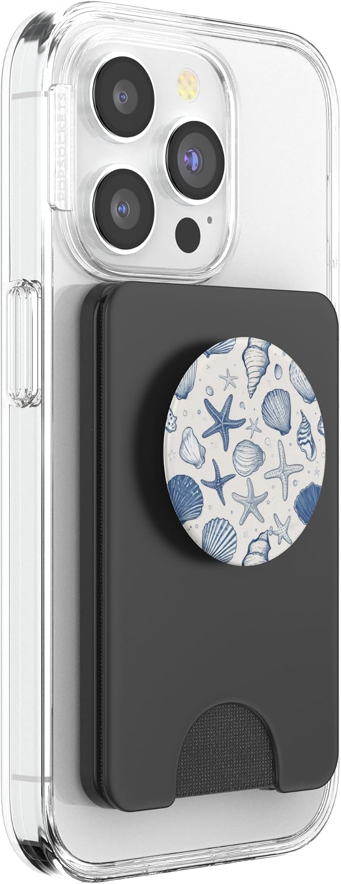 Blue Seashell Starfish Pattern PopSockets PopGrip for MagSafe