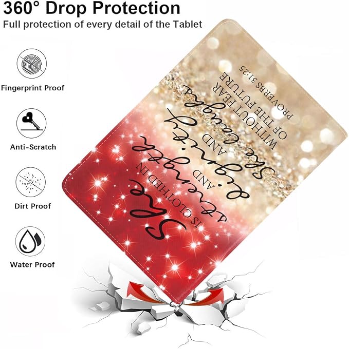 Case for Samsung Galaxy Tab S10 Lite/ S10 FE/ S9 FE 5G 10.9 Inch/ S9 11 Inch - Slim PU Leather Folding Stand Folio Cover with Auto Sleep/Wake American Flag &amp Bullets