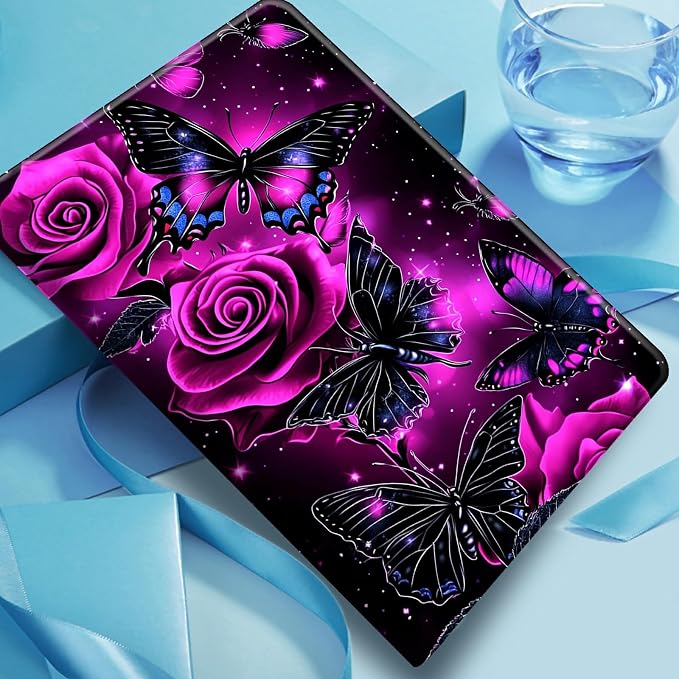 DIGTIALLL Case for Amazon Kindle Fire 7 Inch Tablet (9th/7th/5th Generation 2019/2017/2015 Release) PU Leather Smart Protective Cover with Auto Sleep/WakeBeach Palm Trees