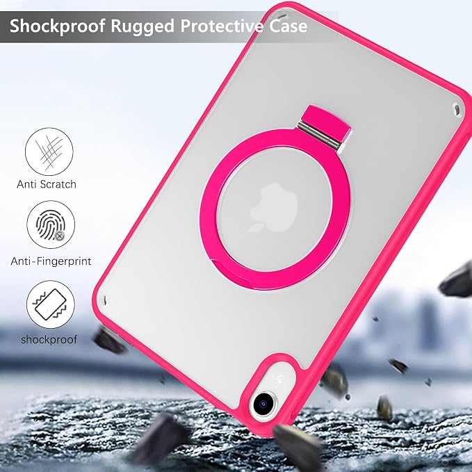 GUAGUA for iPad Mini 7 Case 2024 (A17 Pro) iPad Mini 7th/6th Generation Case with Stand(2024/2021) 8.3'' Translucent Matte Back Slim Shockproof Protective Kickstand Case for iPad Mini 7th/ 6th Black