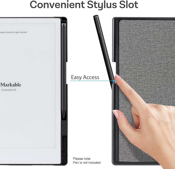CoBak Stand Case for Remarkable 2 Paper Tablet 2020 10.3 with Hand Strap | Lightweight and Hard Back Shell Protective Book Folio Cover with 2 Kickstand Stand Angles and Pen Holder Features Black