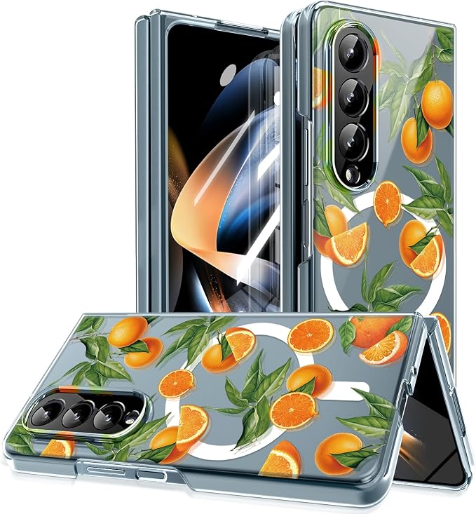 for Galaxy Z Fold4 CaseBuilt-in Magnet CircleWireless Charging | Military-Grade Shockproof case Cover for Samsung Galaxy Z Fold4Anagallis