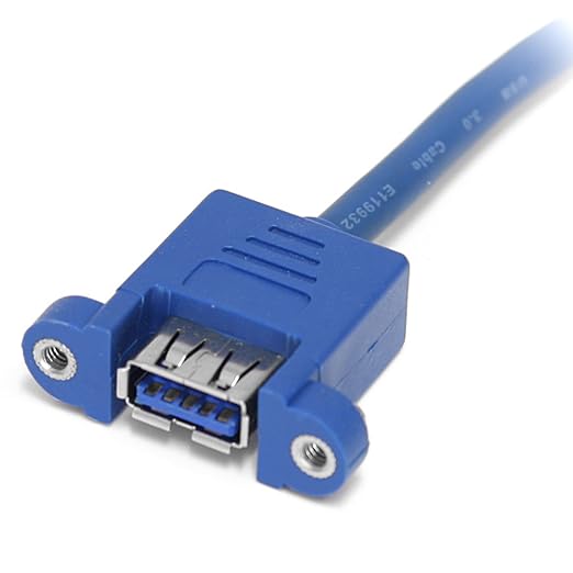 StarTech 2-Port Panel Mount USB 5Gbps A Female Slot Plate (USB3SPNLAFHD) | Two USB-A female panel ports to motherboard header Cable With screws Secured with screws