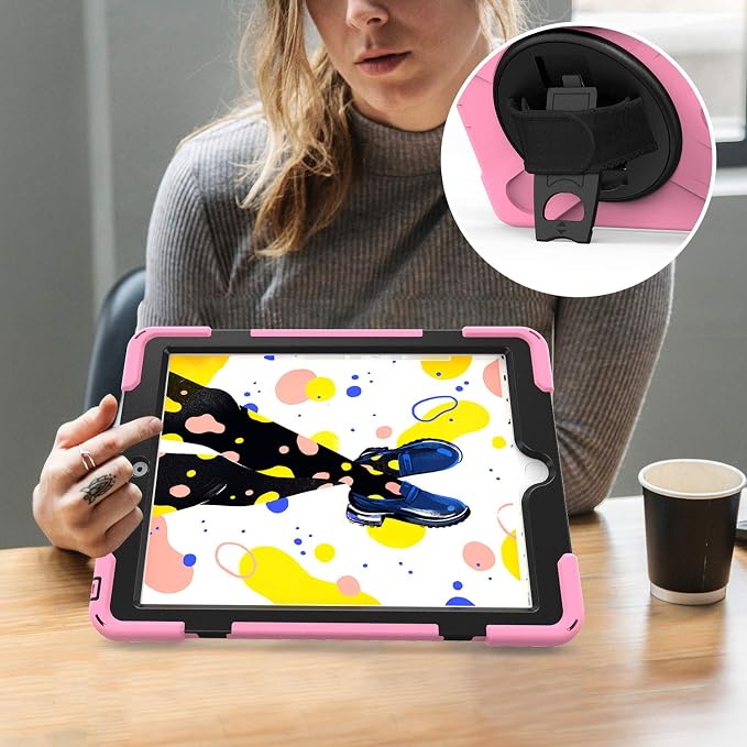 KIQ iPad 10.2 Case 8th/7th Gen Heavy Duty Shockproof Impact Tempered Glass Scratch Resistant Protector Cover for Apple iPad 10.2 2019/2020 [Black]