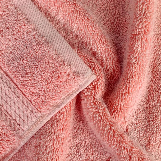 Superior Egyptian Cotton Pile 3 Piece Towel Set, Includes 1 Bath, 1 Hand, 1 Face Towel/Washcloth, Ultra Soft Luxury Towels, Thick Plush Essentials, Guest Bath, Spa, Hotel Bathroom, Tea Rose