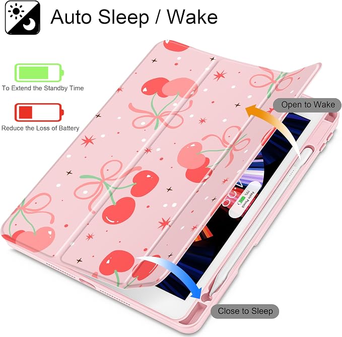 May Chen for iPad 9th Generation with Pencil Holder iPad 8th/7th Gen Case 10.2-inch [Penceil Holder] Trifold Stand Auto Wake/Sleep Clear TPU Protection Back Cover Ballet Shoes