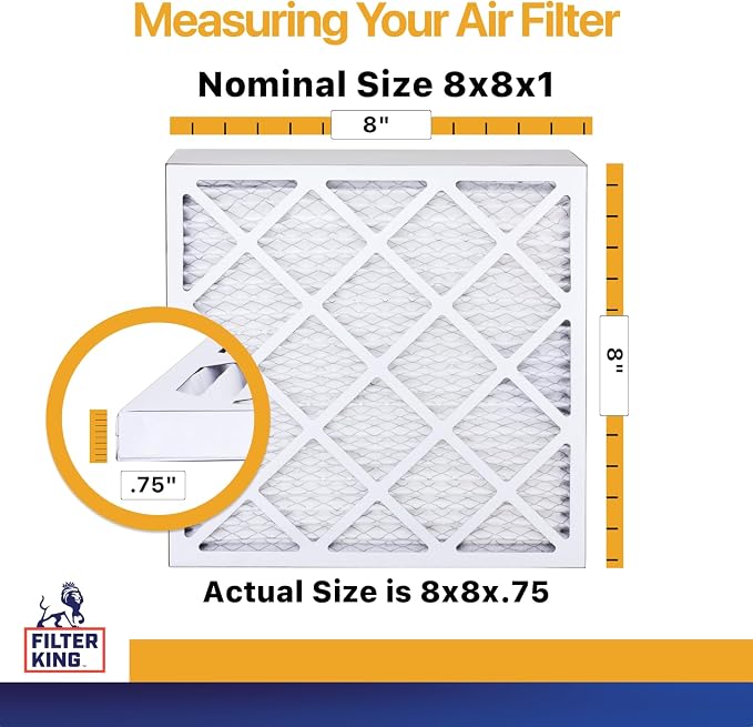 Filter King 8x8x1 Air Filter | 4-PACK | MERV 13 HVAC Pleated A/C Furnace