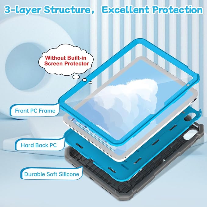 LTROP Case for iPad A16 11th Generation 2025 11 Inch / 10th Generation 2022 10.9 Inch with Kickstand and Pencil Holder Shockproof Rugged Protective iPad 11 inch Cover Black